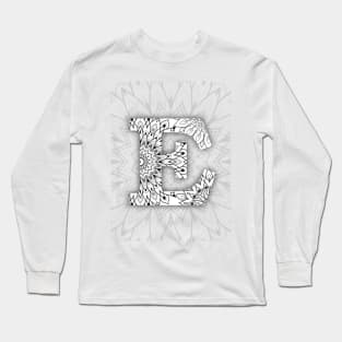 'E' intricate pattern Long Sleeve T-Shirt